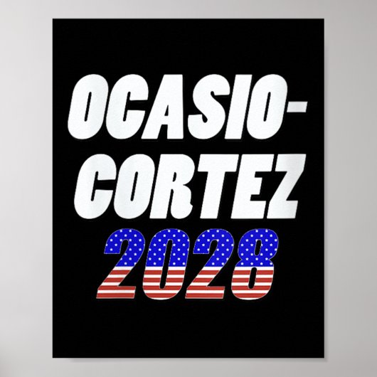 Womens Ocasio-Cortez 2028 - AOC voor President V-N Poster (Voorkant)