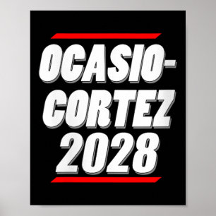 Womens Ocasio-Cortez 2028 - AOC voor President! V- Poster