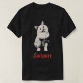 Womens Occult Lucipurr Gothic Lucifer Satan Cat De T-shirt (Design voorkant)