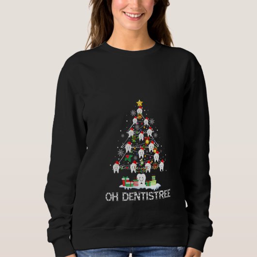 Womens Oh Dentistree Funny kerstboom Dental H Trui (Voorkant)