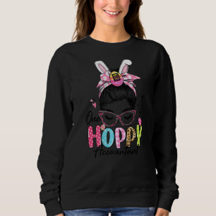 Womens One Hoppy Accountant Messy Bun Hair Bunny E Trui