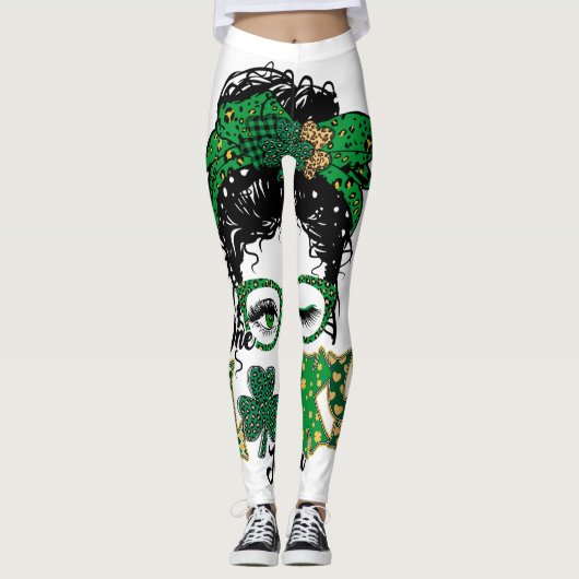 Womens One Lucky Mama St Patricks Day Mam Leggings (Voorkant)