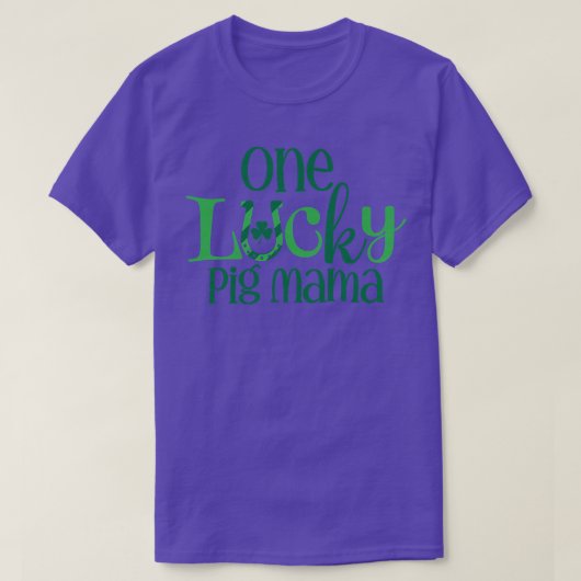 Womens One Lucky Pig Mama Shamrock Leaf St Patrick T-shirt (Design voorkant)