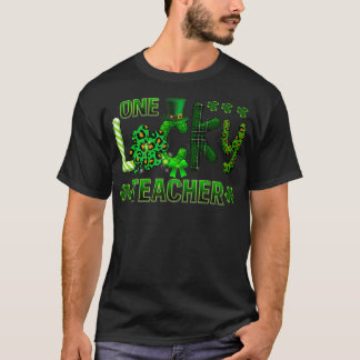 Womens One Lucky Teacher Funny St Patricks Day T-shirt