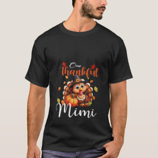 Womens One Thankful Mimi Pumpkin Fall Autumn Thank T-shirt