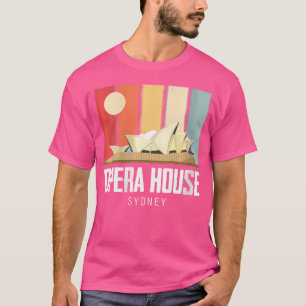 Womens Opera House Sydney in Australië Retro Sunri T-shirt