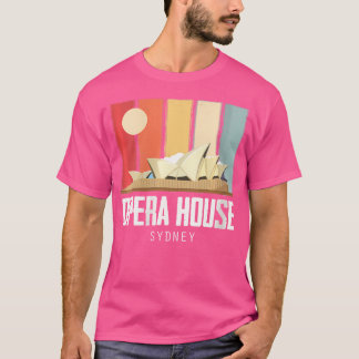 Womens Opera House Sydney in Australië Retro Sunri T-shirt