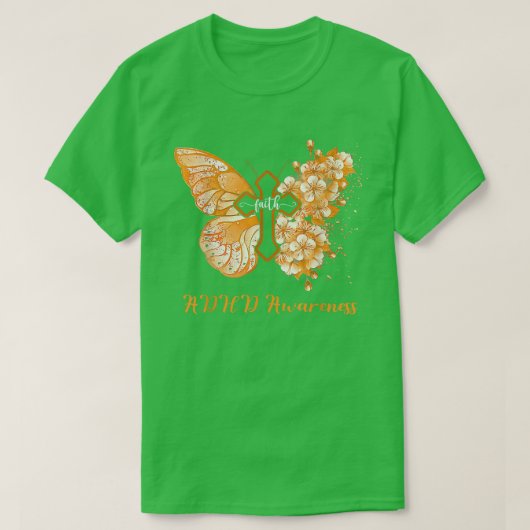 Womens Oranje Butterfly Faith ADHD Awareness 1312 T-shirt (Design voorkant)