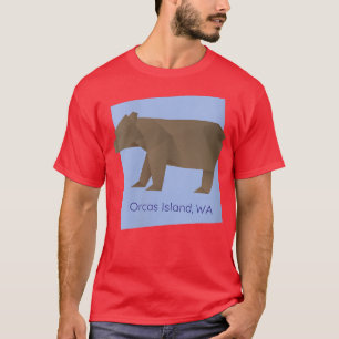 Womens Orcas Island Brown Origami Beer Abstract Ge T-shirt