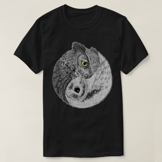 Womens Owl Yin Yang Tai Chi VNeck T-shirt (Design voorkant)