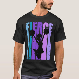 Womens Paars Fierce Cheerleading Birthday Colorfu T-shirt