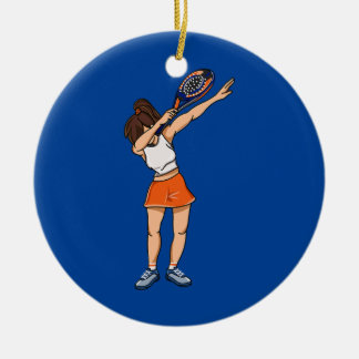 Womens Padel Tennis die Padel Girl met Keramisch Ornament