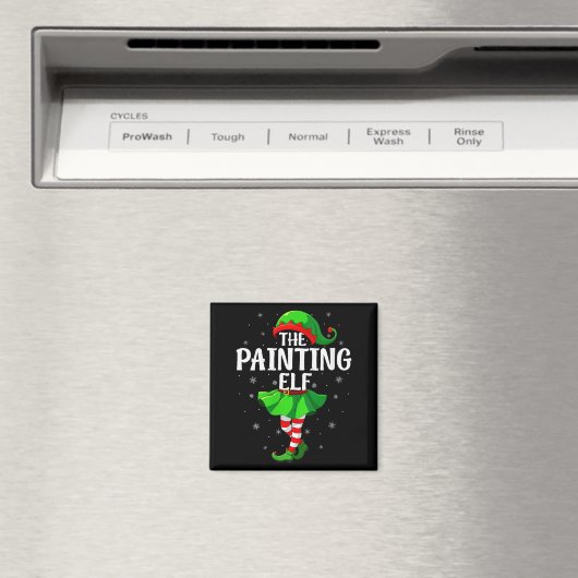 Womens Painting Elf Christmas Girls Women Elf Squa Magneet (Insitu (Vaatwasser))