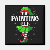 Womens Painting Elf Christmas Girls Women Elf Squa Magneet (Voorkant)