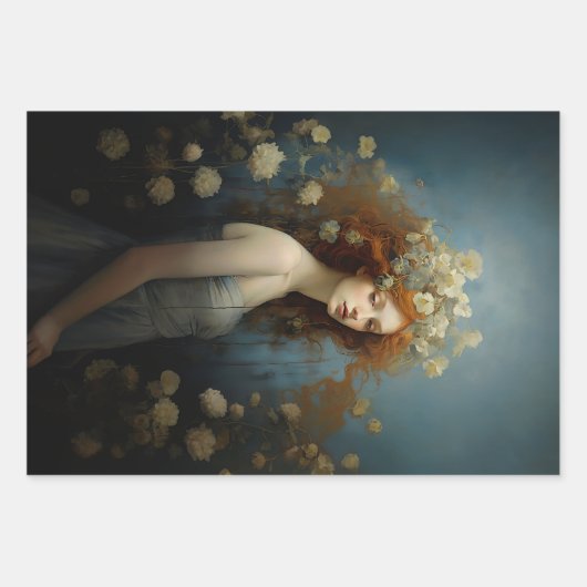 Women's paintings with gold accents decoupage inpakpapier vel (Voorkant 2)