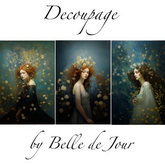 Women's paintings with gold accents decoupage inpakpapier vel