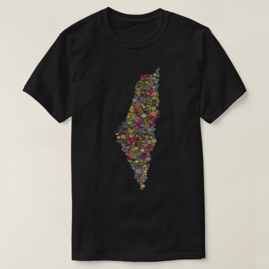 Womens Palestina t-shirt bloemen (Design voorkant)