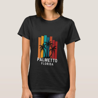 Womens Palmetto Florida Palm Tree Retro Vacation M T-shirt