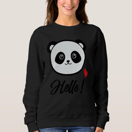 Womens  Panda 'hello' Trui (Voorkant)