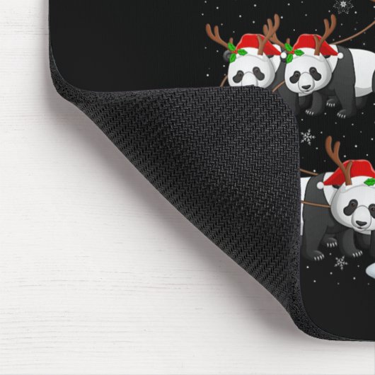 Womens Panda Santa Sleigh Flying Funny Magical Chr Muismat (Hoek)