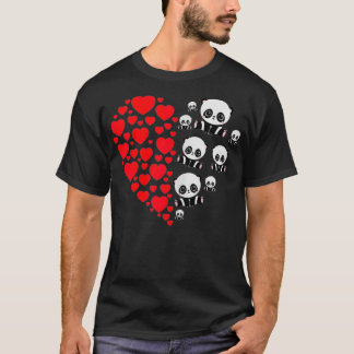 Womens Panda Valentijnsdag Hearts Love Girls Gif T-shirt