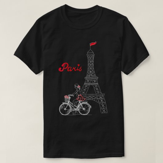 Womens Paris Frankrijk City of Love Eiffel Tower E T-shirt (Design voorkant)