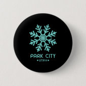 Womens Park City Utah Skiing  Ronde Button 5,7 Cm (Voorkant)