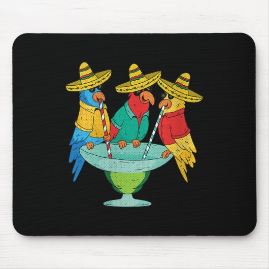 Womens Parrot Cinco De Mayo Funny Drink Tequila Muismat (Voorkant)