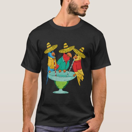 Womens Parrot Cinco De Mayo Funny Drink Tequila T-shirt (Voorkant)