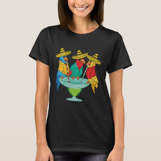Womens Parrot Cinco De Mayo Funny Drink Tequila T-shirt (Voorkant)