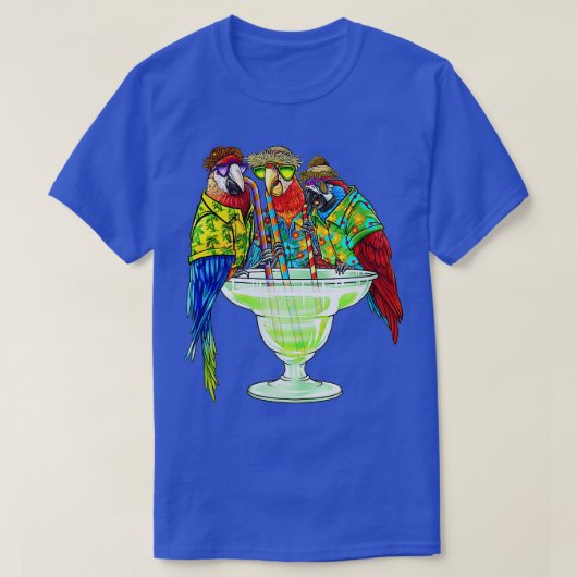 Womens Parrots Drink Margarita Hawaiian Vacati T-shirt (Design voorkant)