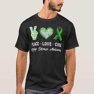 Womens Peace Love genezing nier disease awareness  T-shirt