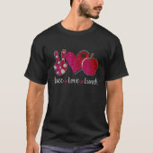 Womens Peace Love Lunch Lady Cafeteria Worker T-shirt (Voorkant)