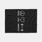 Womens Peace Love Workout Motivational Fitness Say Fleece Deken (Voorkant (Horizontaal))