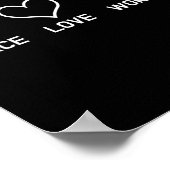 Womens Peace Love Workout Motivational Fitness Say Poster (Hoek)