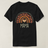 Womens Peach Leopard Boho Rainbow Mama Moederdag T-shirt (Design voorkant)