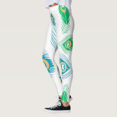 Womens Peacock Feathers Kleurrijke Leggings (Links)