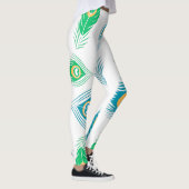 Womens Peacock Feathers Kleurrijke Leggings (Rechts)