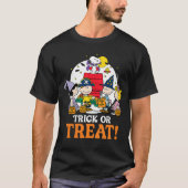Womens Peanuts Halloween Trick Or Treat moonlight  T-shirt (Voorkant)