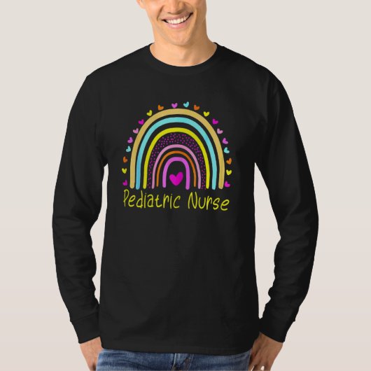 Womens Pediatric Nurse Rainbow T-shirt (Voorkant)