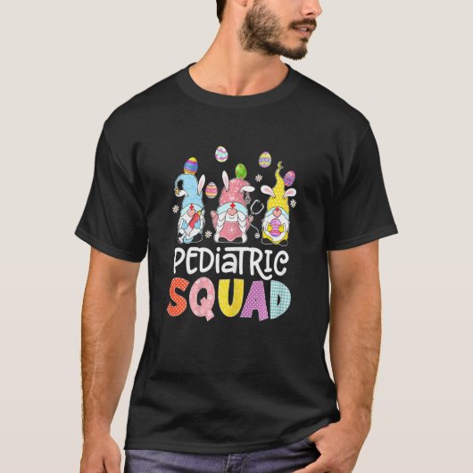 Womens Pediatrisch Squad Bunny Gnome Eggs Hunting  T-shirt (Voorkant)