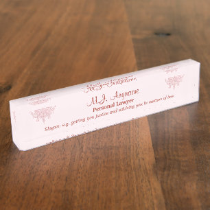 Womens Personal Lawyer, slogan and justice emblem Naambordje