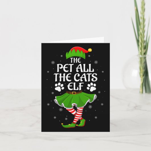 Womens Pet All The Cats Elf Christmas Girls Women  Kaart (Voorkant)