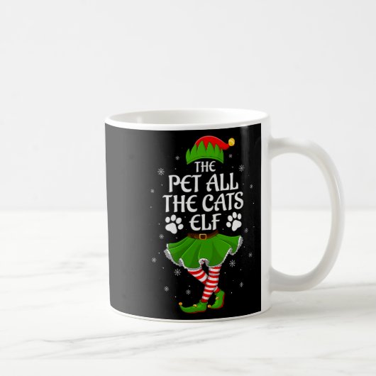 Womens Pet All The Cats Elf Christmas Girls Women  Koffiemok (Rechts)