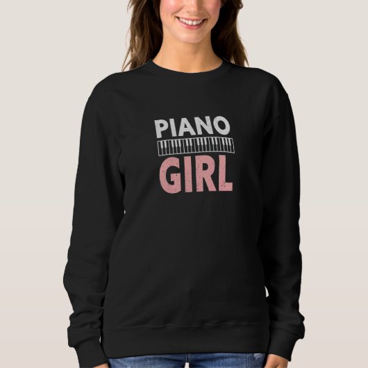 Womens Piano Girl Piano Trui (Voorkant)