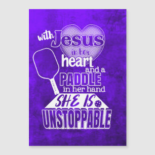 Womens Pickleball Paddle and Jesus Card