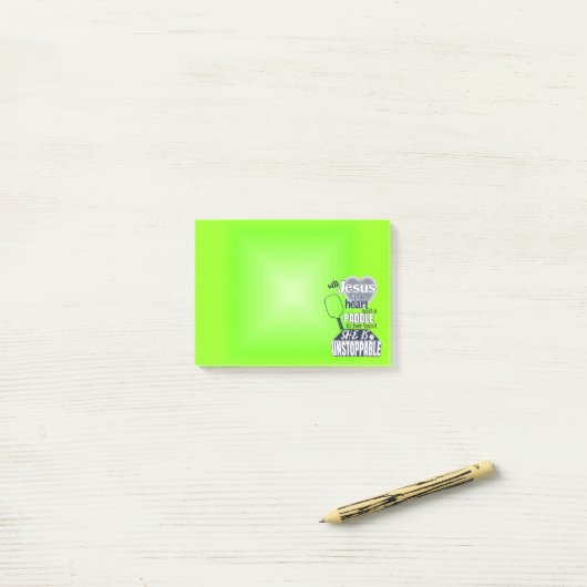 Womens Pickleball Paddle en Jesus Gezegde Post-it® Notes (Op bureau)