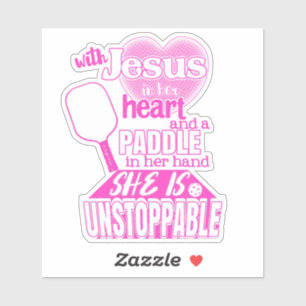 Womens Pickleball Paddle en Jesus Gezegde Sticker