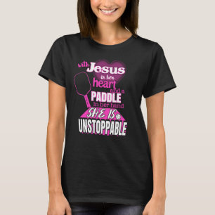 Womens Pickleball Paddle en Jesus Gezegde T-shirt