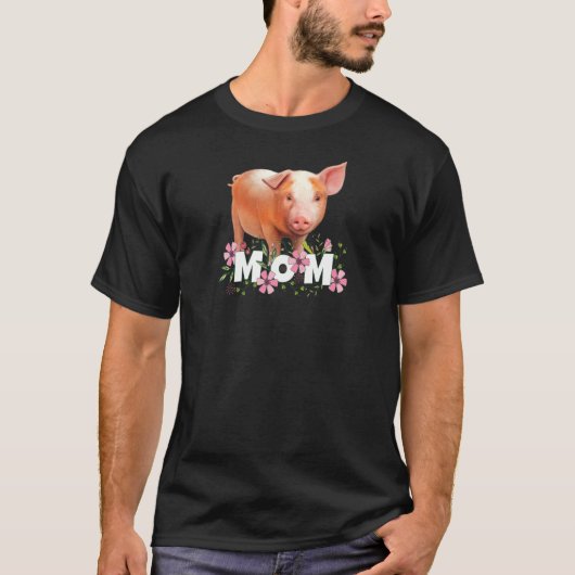 Womens Pig Ma Cute Young Pig Motive T-shirt (Voorkant)